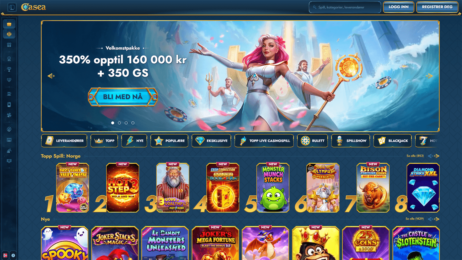 Casea Casino hjemmesiden i Norge 