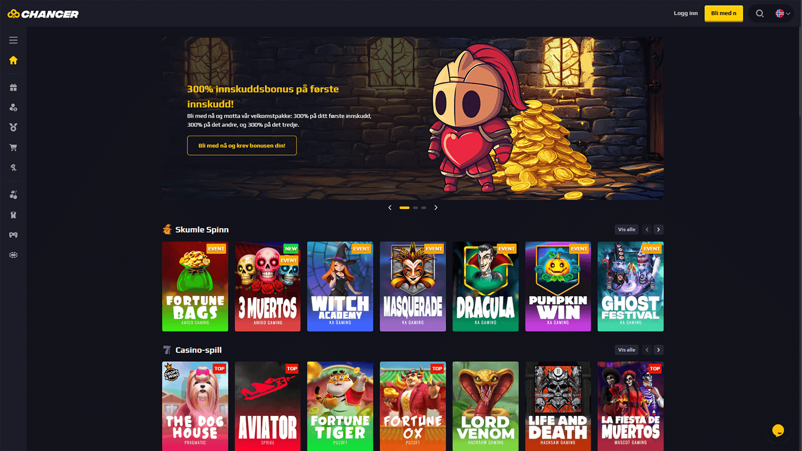 Chancer Casino Hjemmeside i Norge 