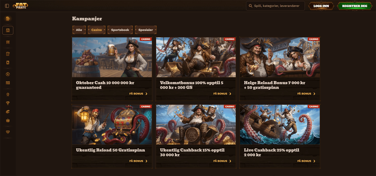FatPirate Casino Bonuser