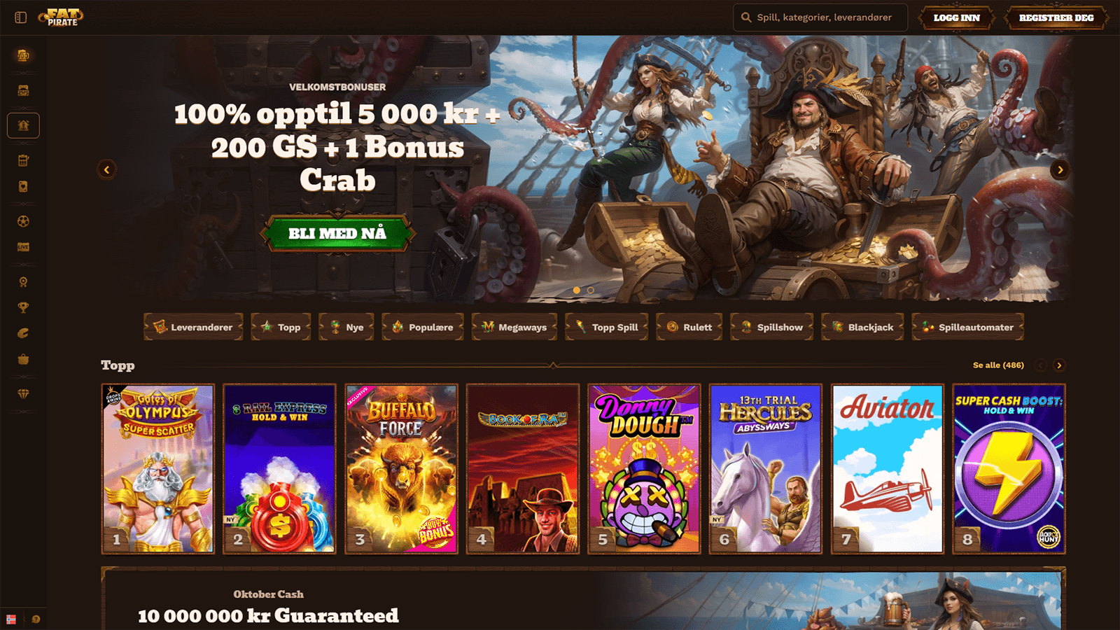 FatPirate Casino Hjemmeside i Norge