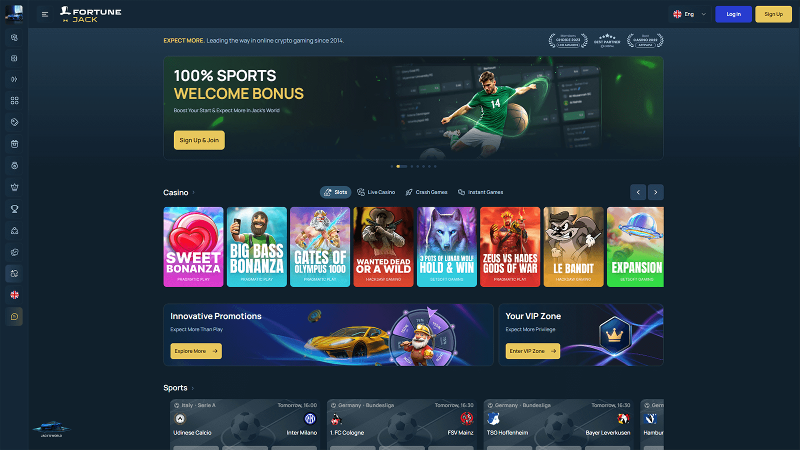 FortuneJack Casino hjemmeside i Norge 