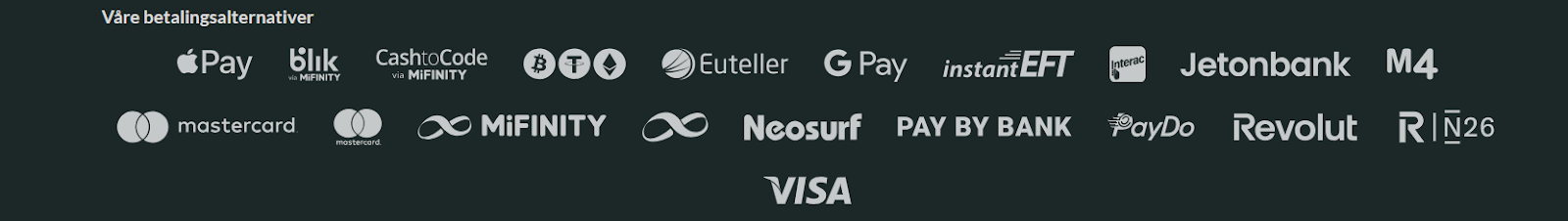 Lemon Casino Payment Methods 