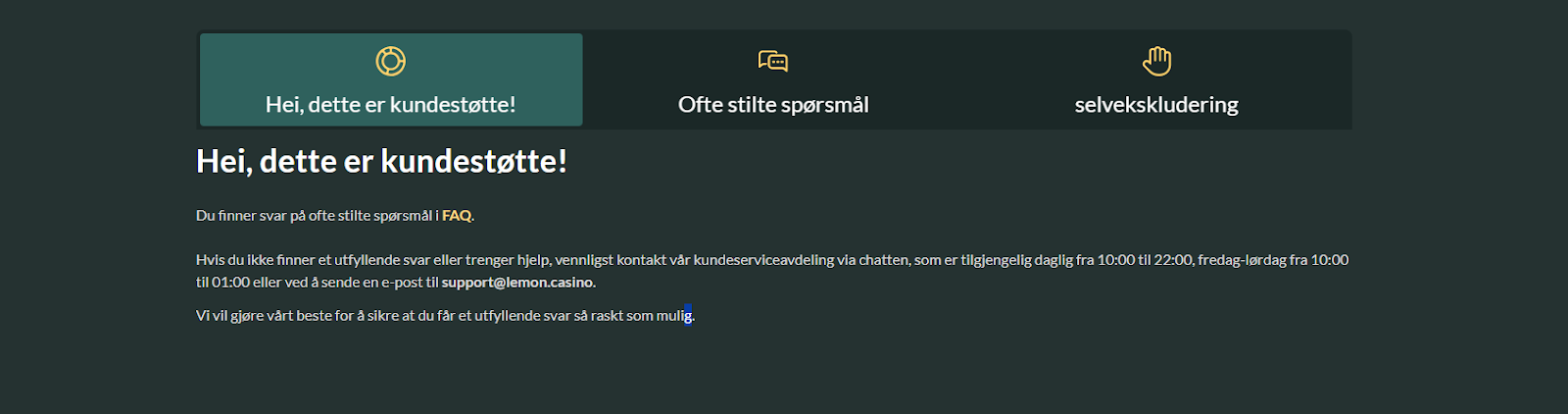 Lemon Casino Support 