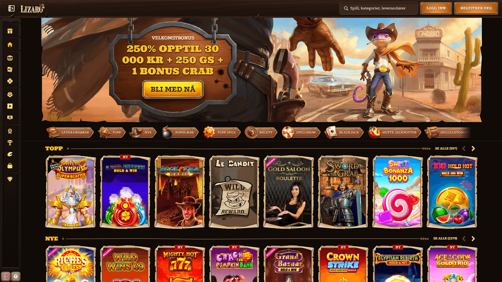 Lizaro Casino hjemmeside i Norge 