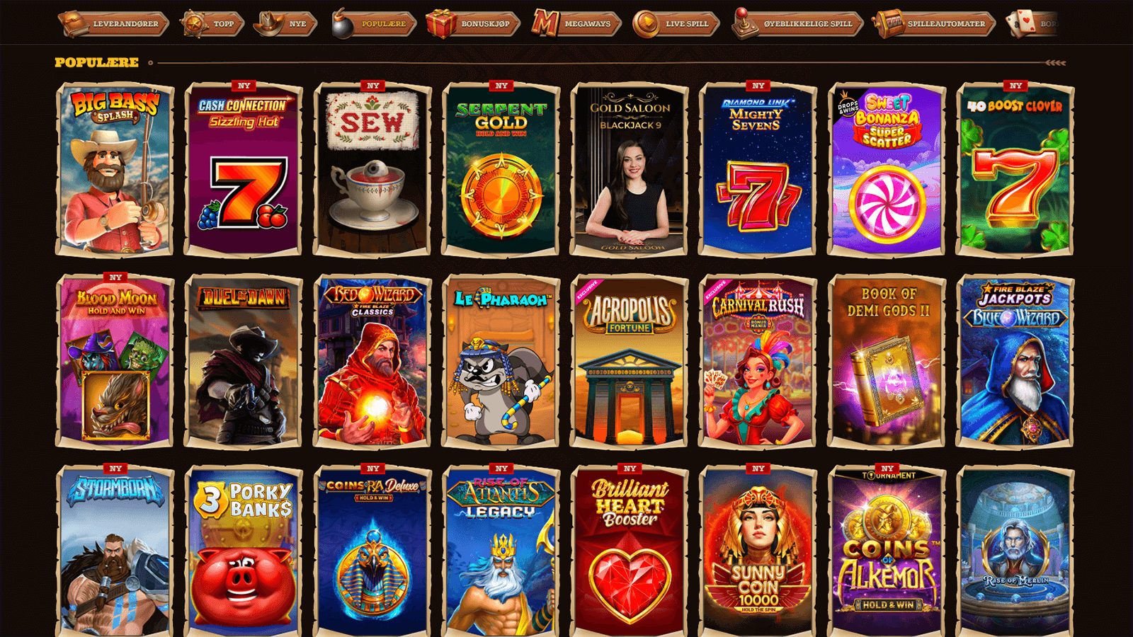 Populære spill pa Lizaro Casino 