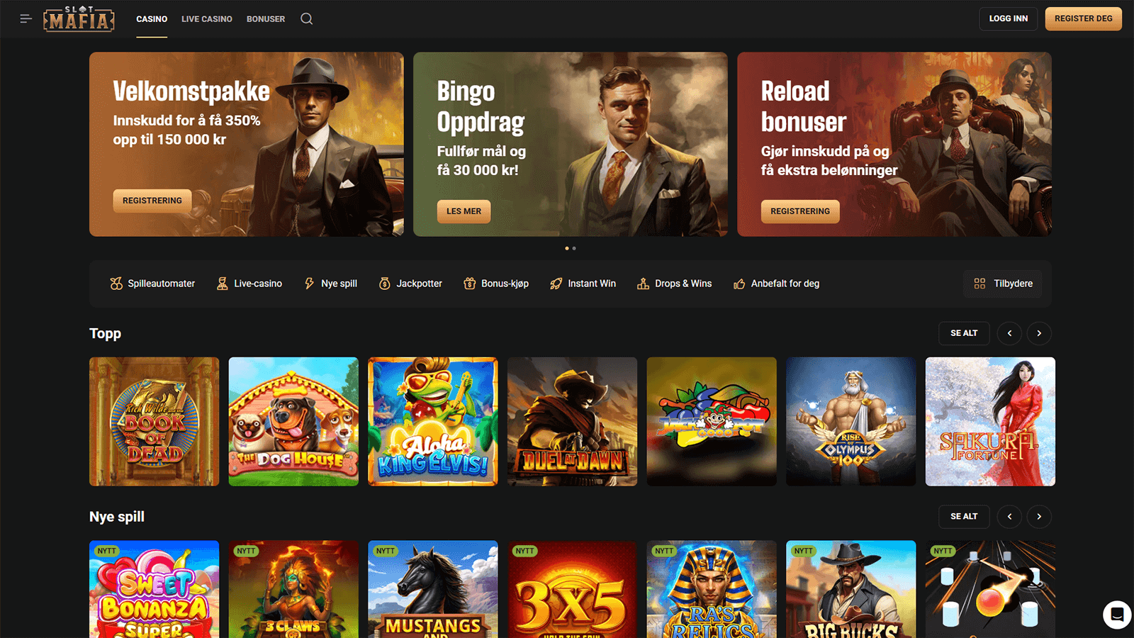 SlotMafia Casino Hjemmeside