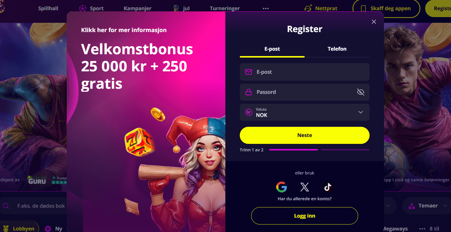 Slotoro Registration Form 