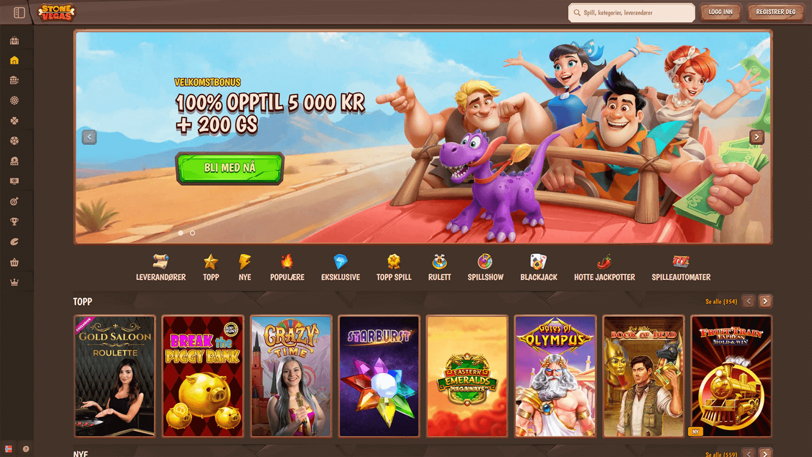 StoneVegas Casino Homepage Norway