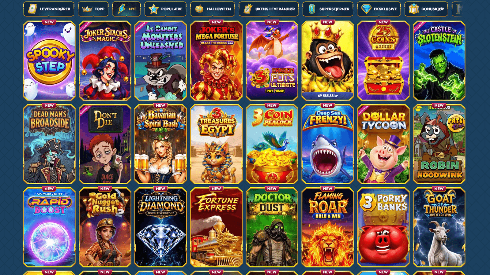 Utvalg av nye spill hos Casea Casino i Norge 