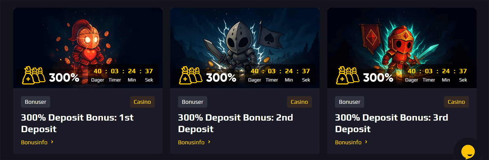 Velkomstbonus hos Chancer Casino 