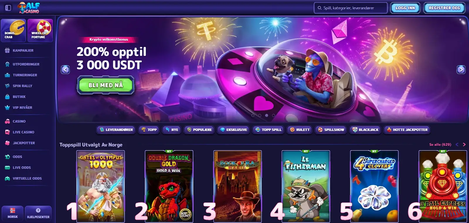 AlfCasino Hjemmeside 