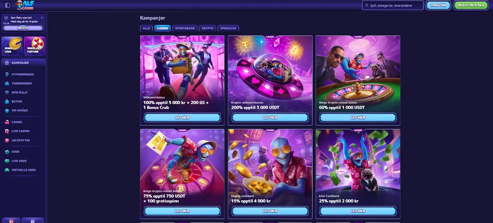 AlfCasino Kampanjer 