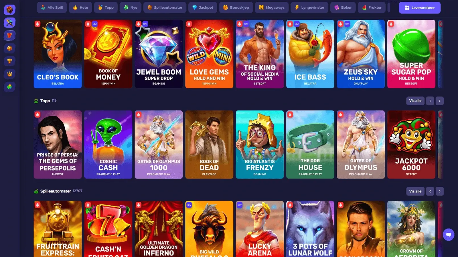 Axecasino spillutvalg i Norge 