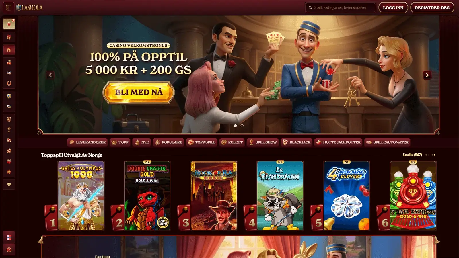 Casoola Casino hjemmeside i Norge 