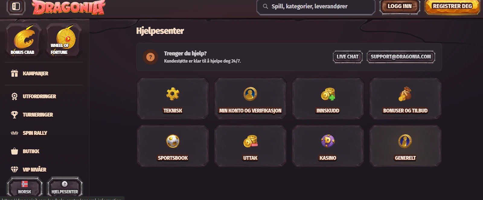 Dragonia Kundesupport 