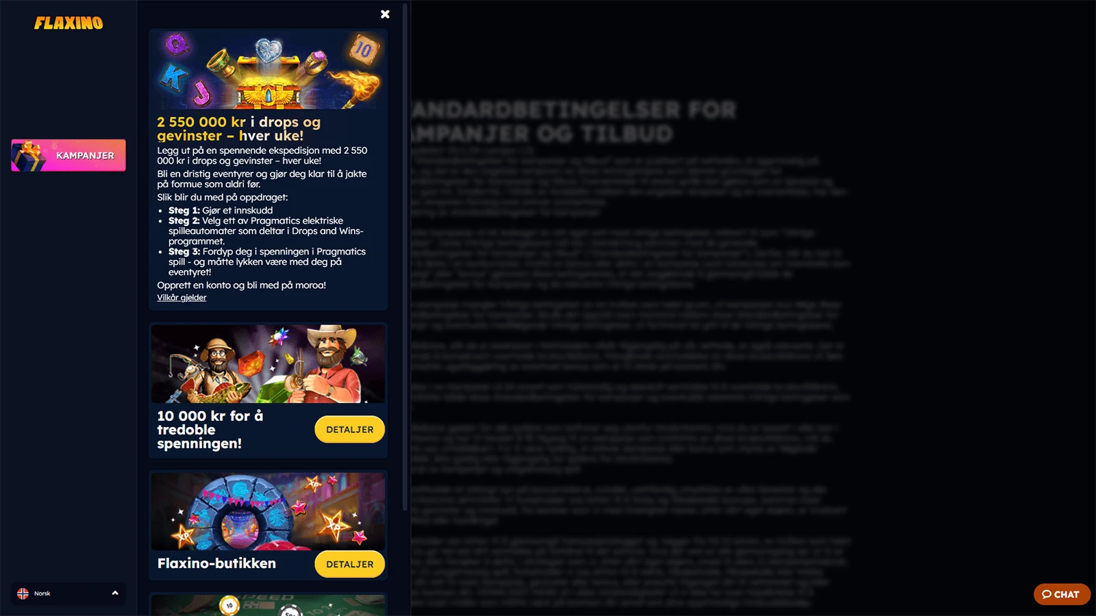 Flaxino Casino Velkomsttilbud i Norge 