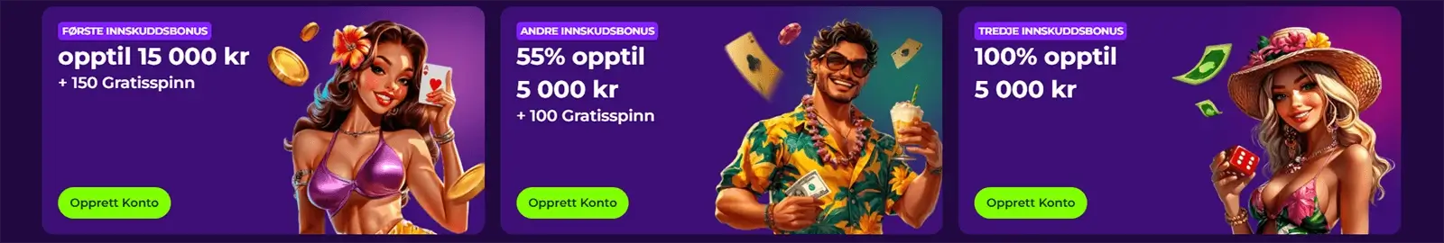 Gambloria Casino velkomstbonuspakke i Norge