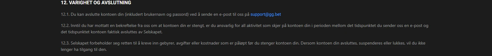 GGBet Hvordan stenge kontoen