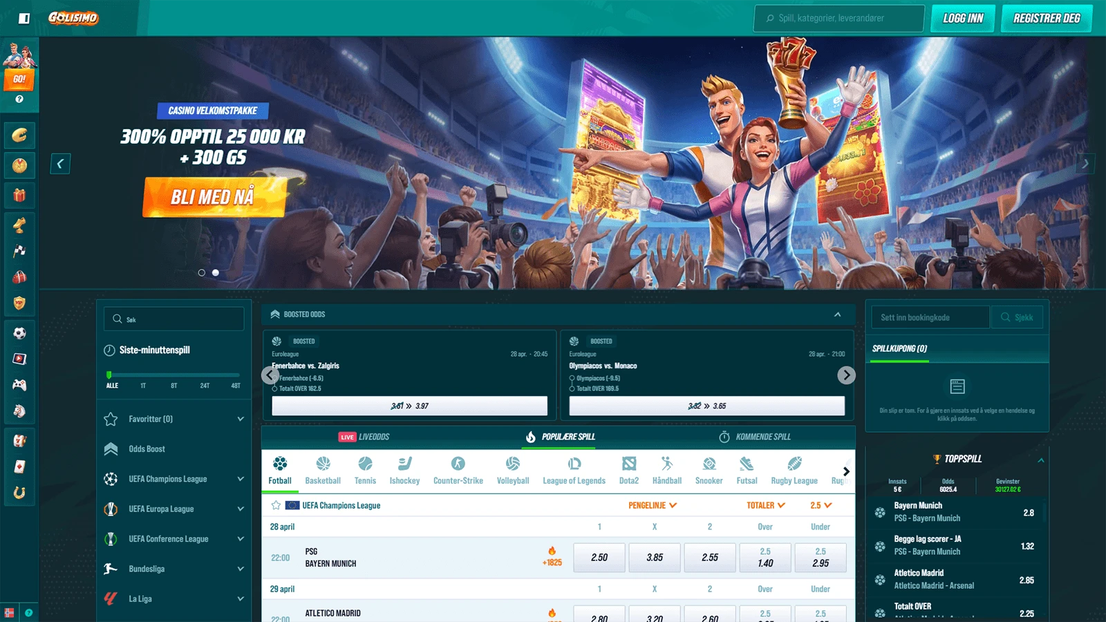 Golisimo Casino hjemmeside i Norge 