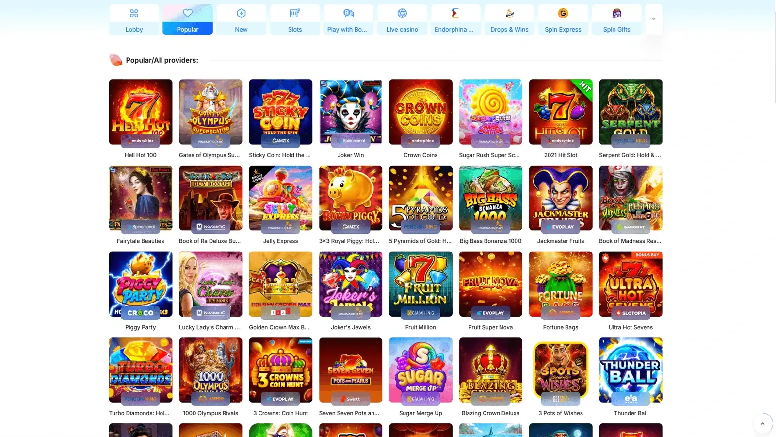 ICE Casino Popul&aelig;re spill i Norge 