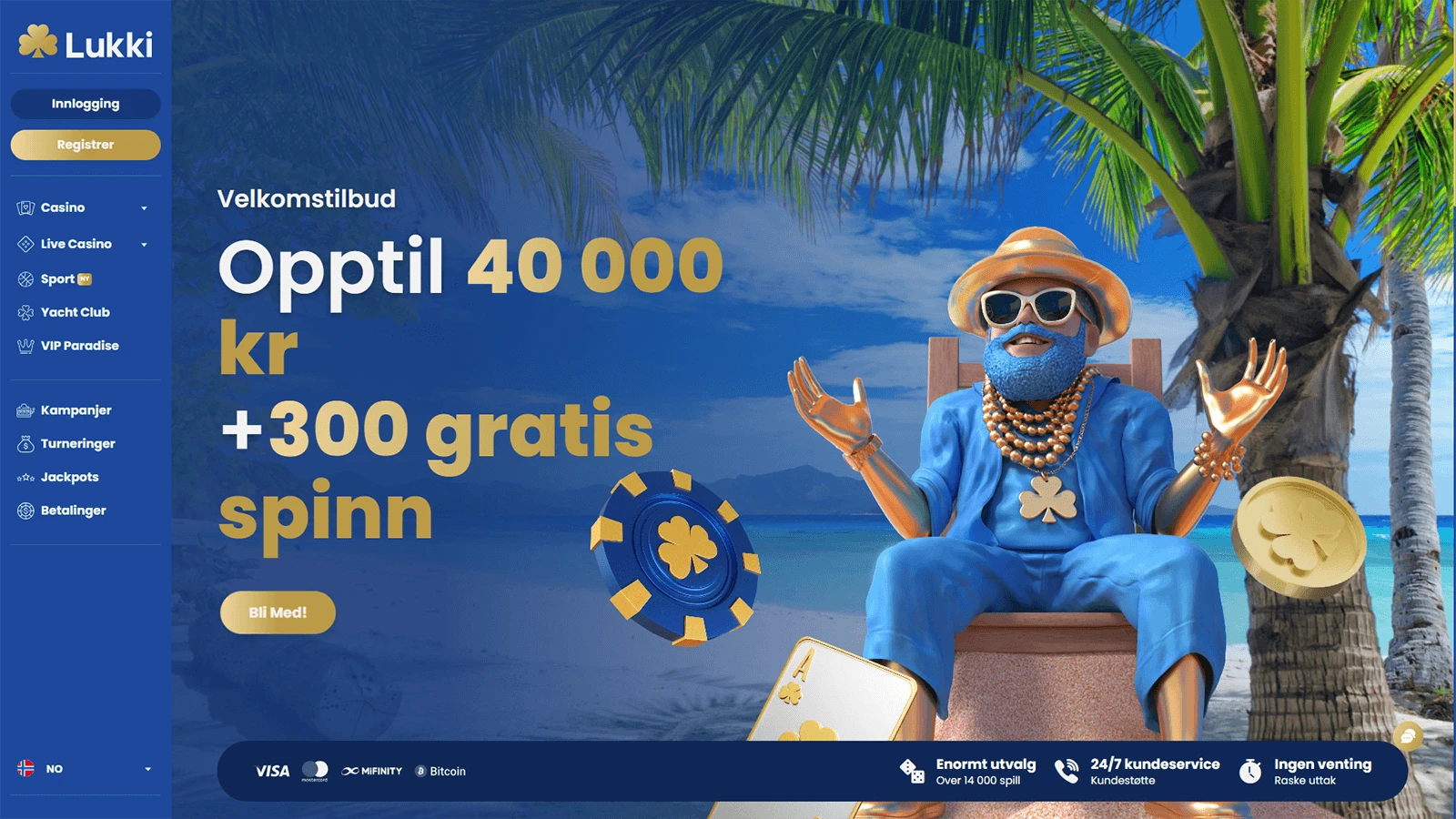 Lukki Casino hjemmeside i Norge 