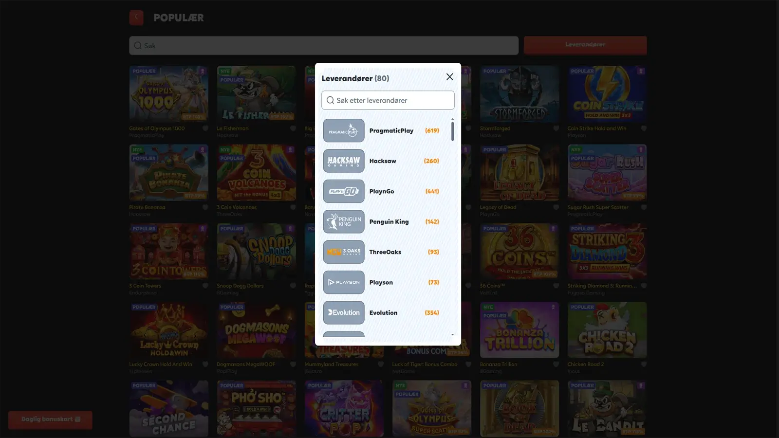 MegaRich Casino Spillutvalg i Norge 