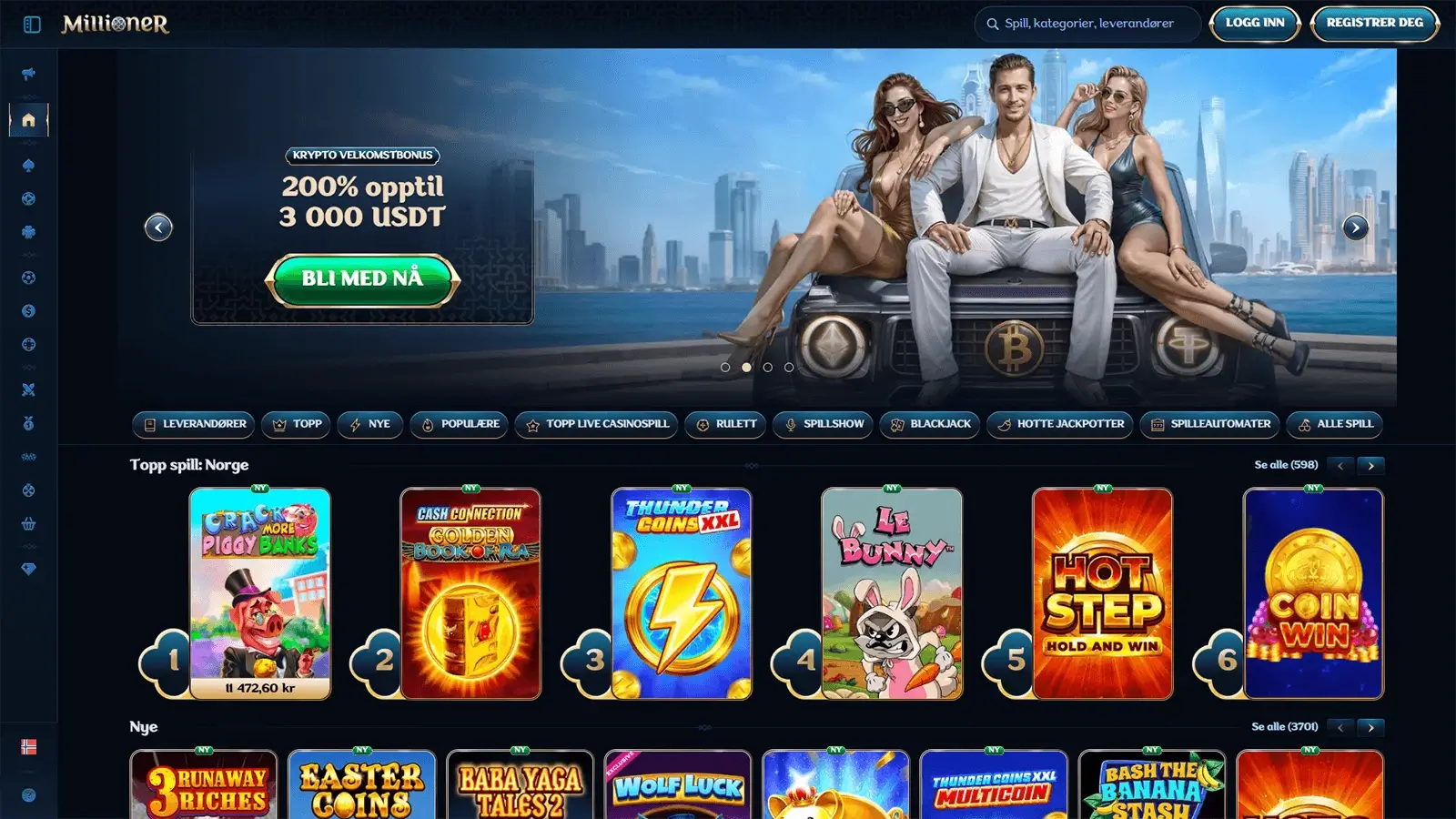 Millioner Casino hjemmeside i Norge 