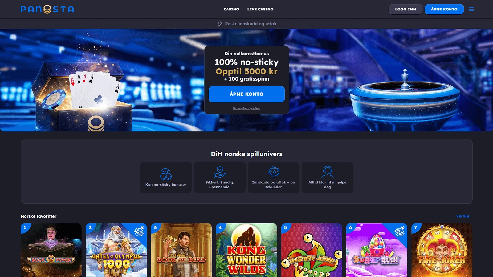 Panosta Casino Hjemmeside i Norge