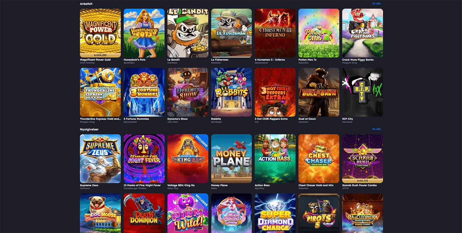 Panosta Casino spillutvalg i Norge