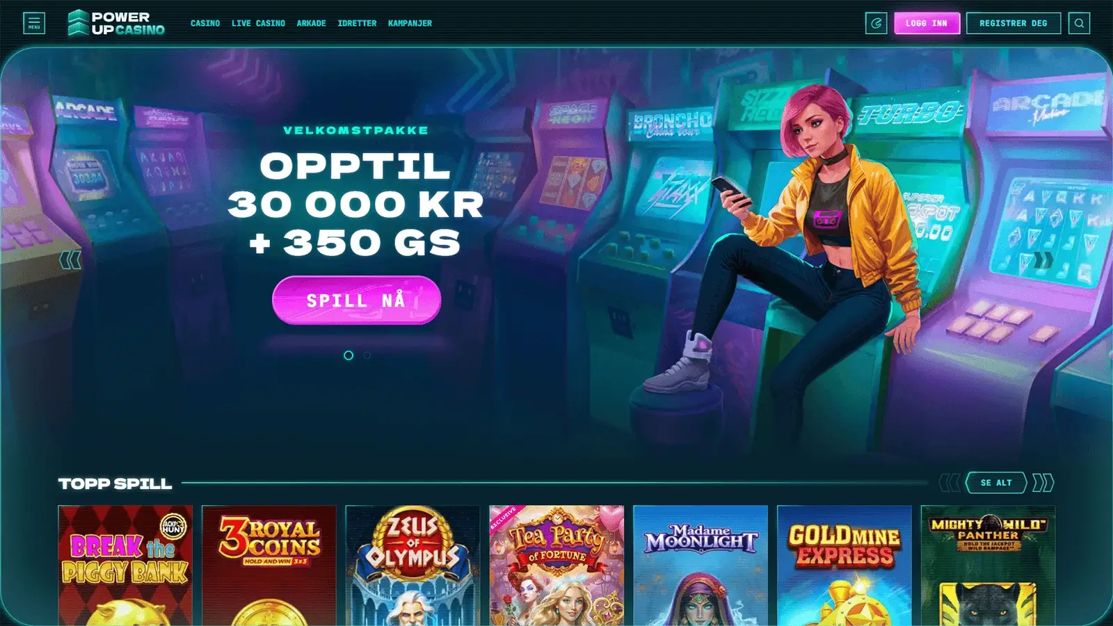 PowerUp Casino hjemmeside i Norge
