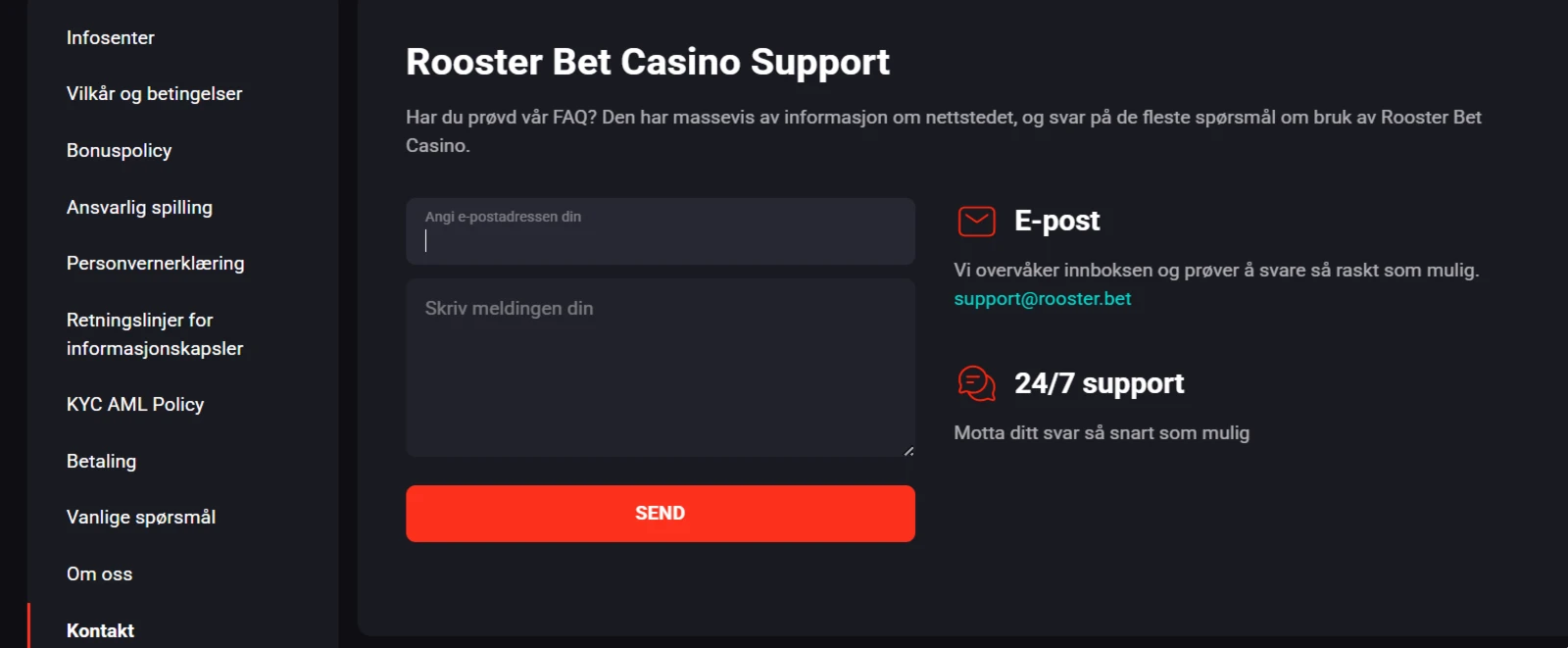 RoosterBet Support