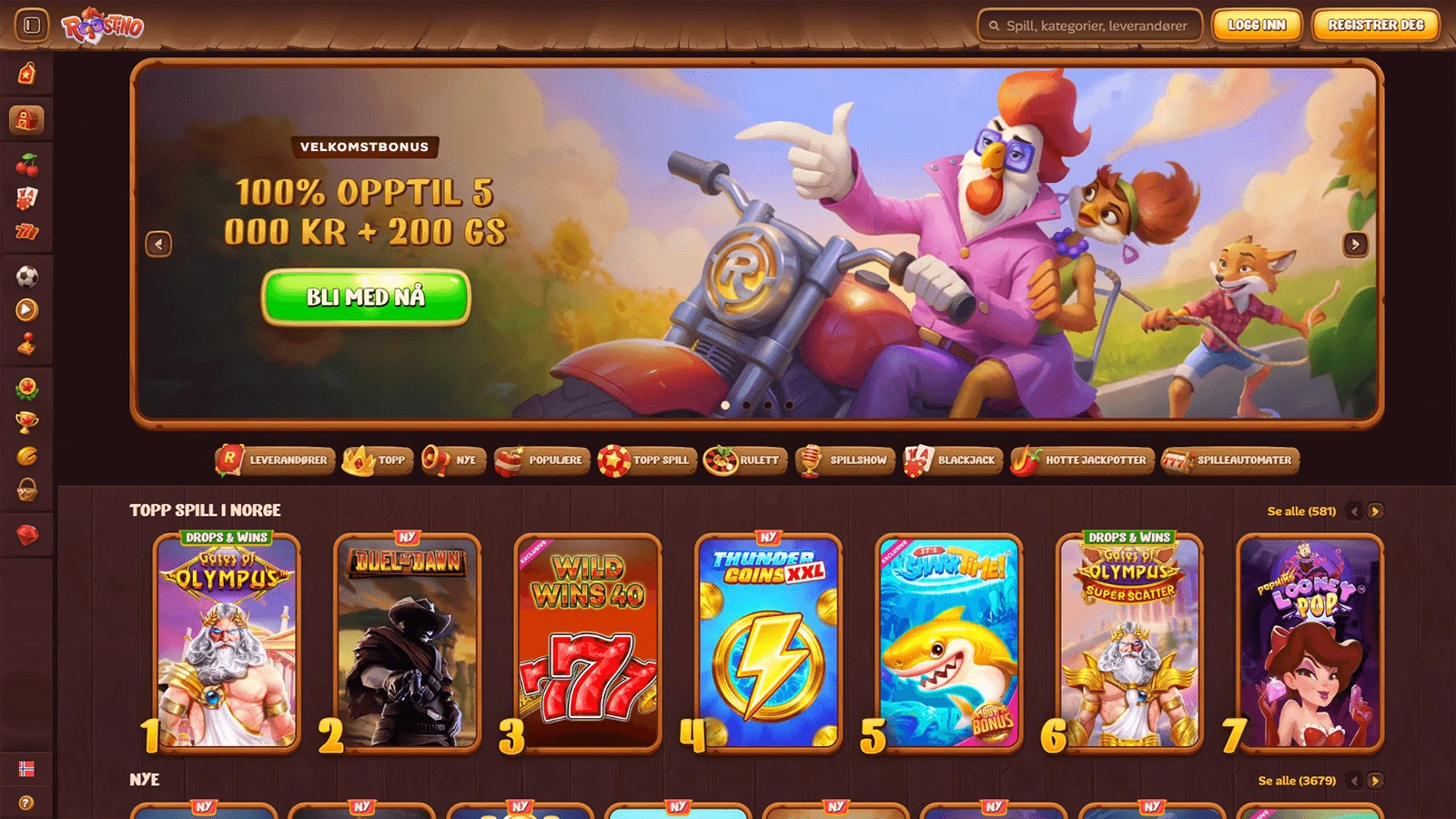 Roostino Casino hjemmeside i Norge 