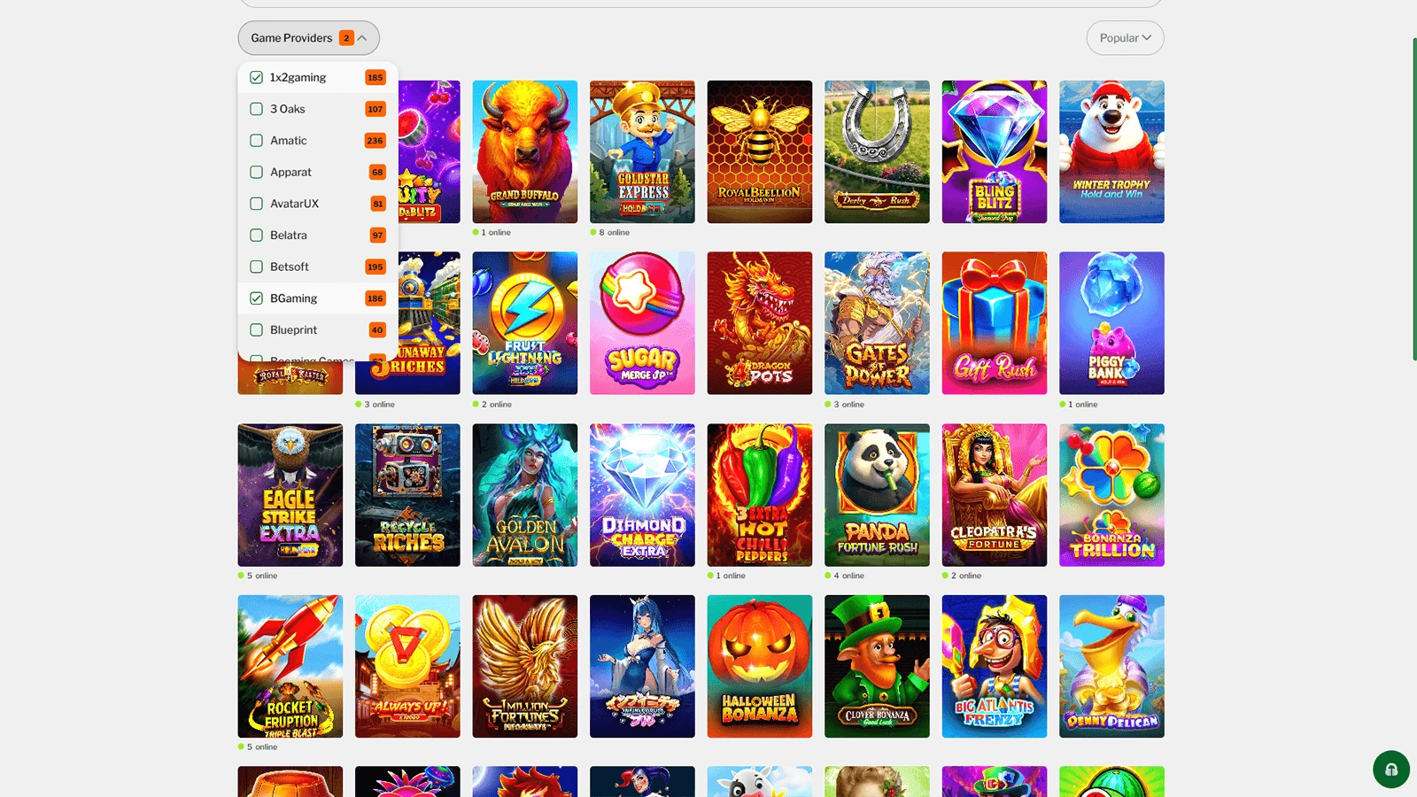 Spillleverandører hos PUBS Casino i Norge