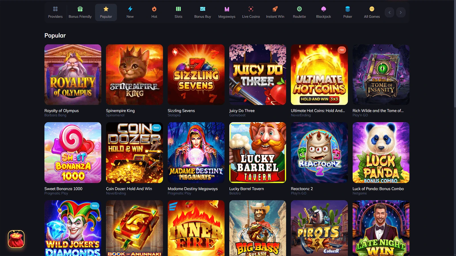 Spin Empire Casino spillutvalg i Norge 