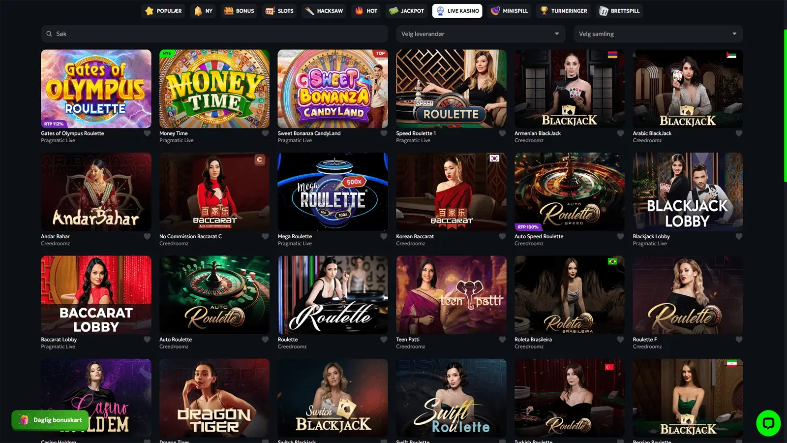 SpinMills Casino Live Spillutvalg i Norge 