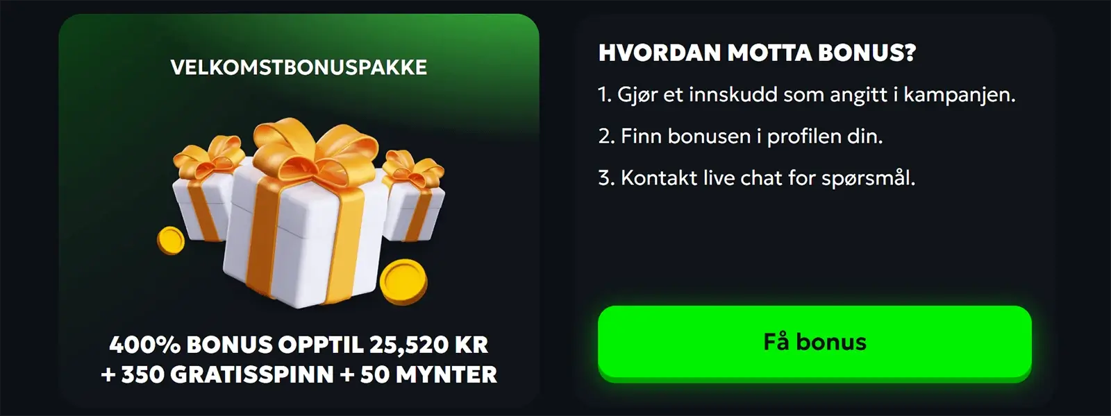 SpinMills Casino velkomstbonus i Norge 