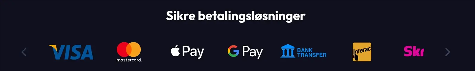 Spinrise Casino Betalingsmetoder i Norge 