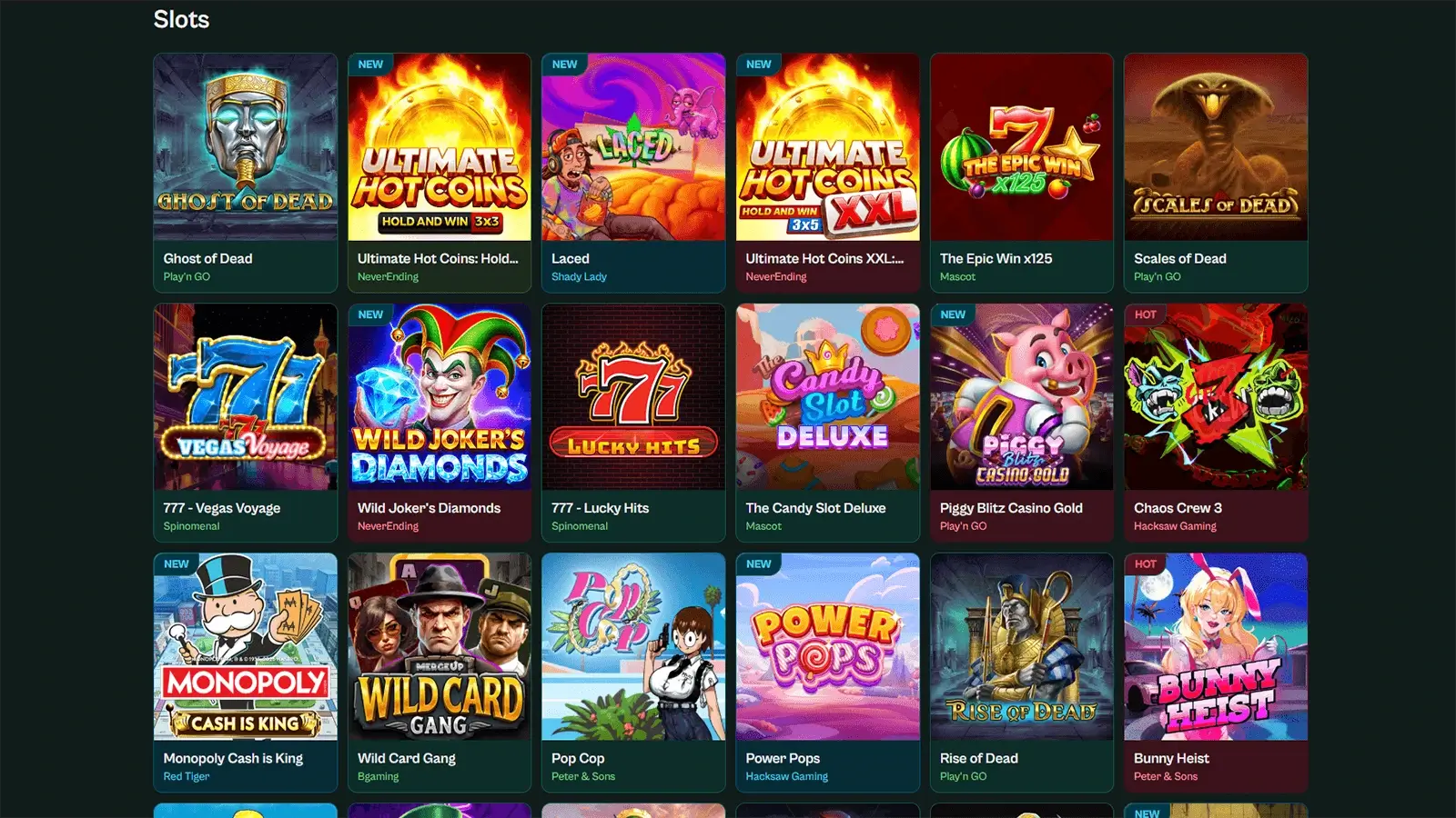 Spinzen Casino spilleautomatutvalg i Norge 