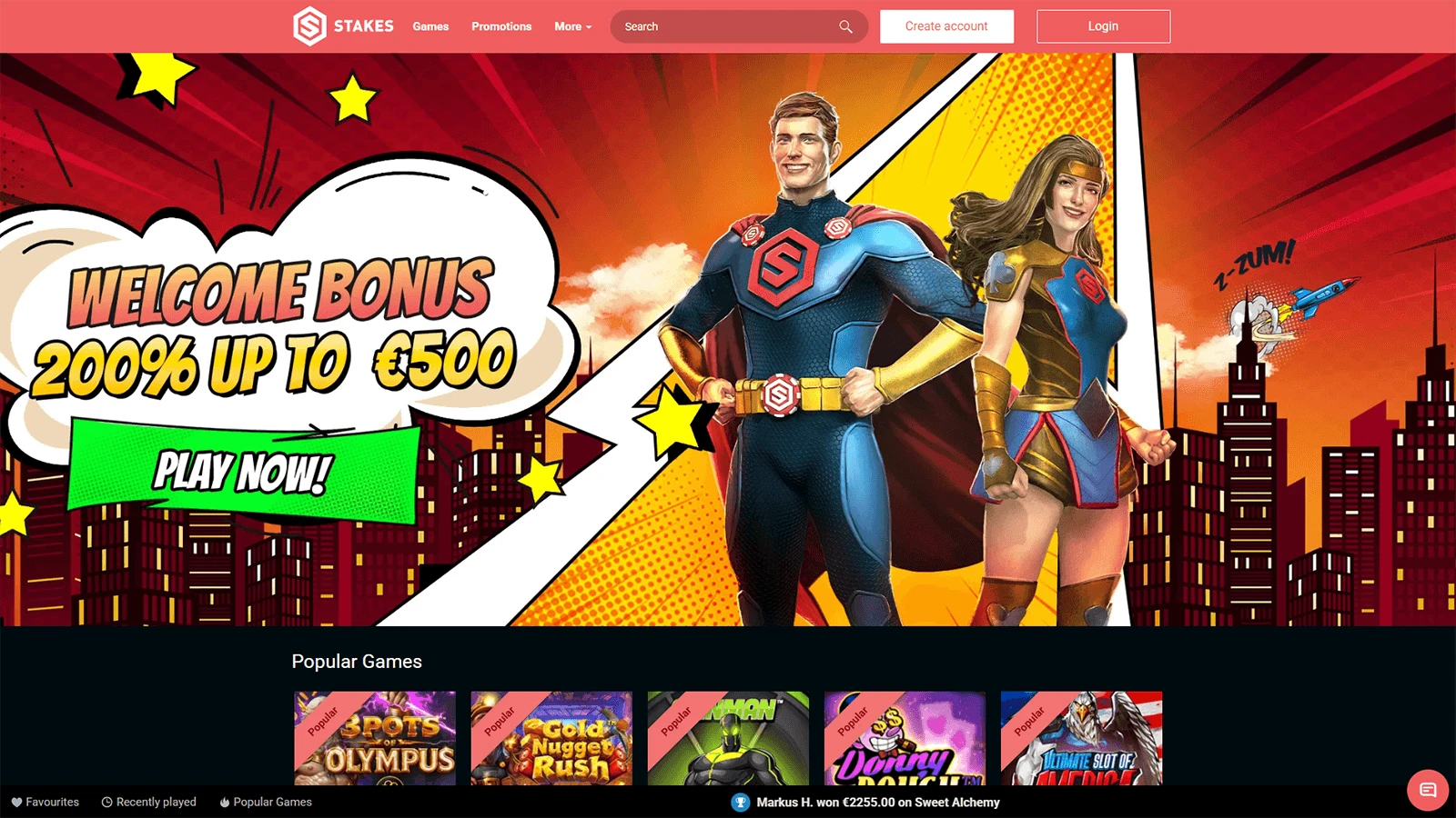 Stakes Casino hjemmeside i Norge 