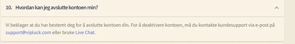 VipLuckHvordan kan jeg avslutte kontoen min