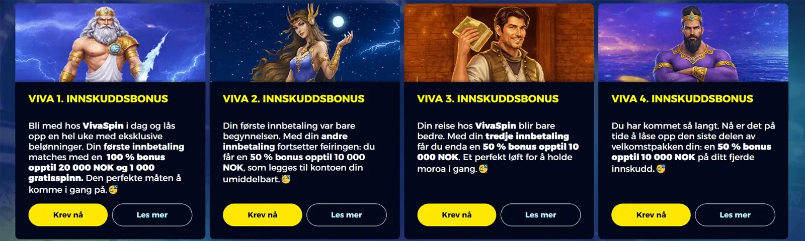 VivaSpin Casino velkomsttilbud i Norge 