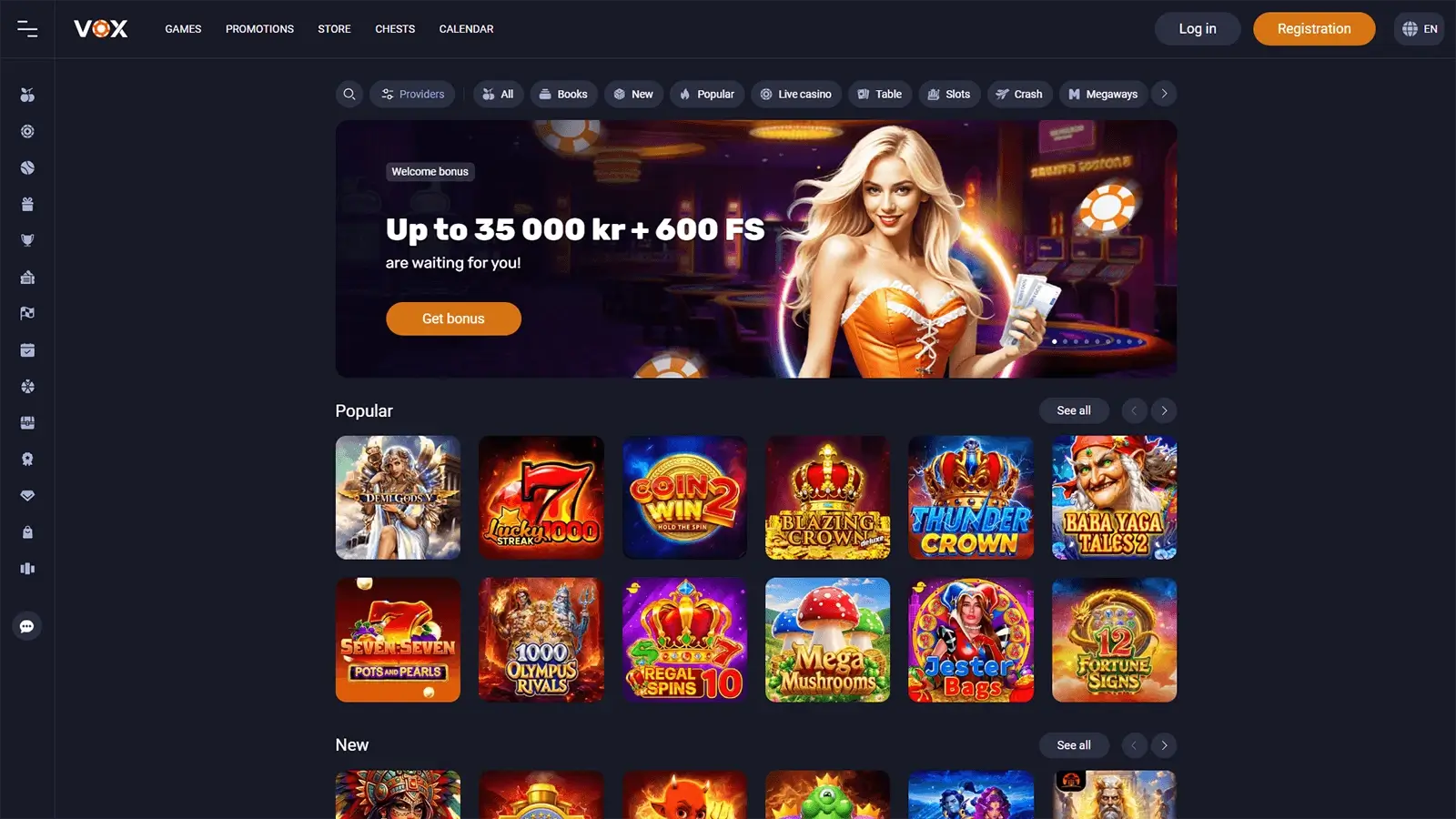 VOX Casino hjemmeside i Norge