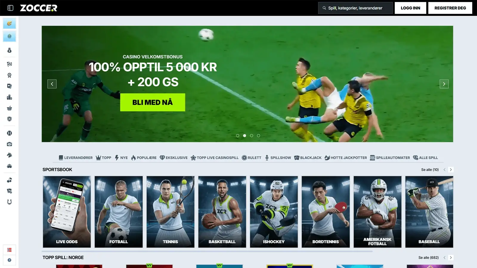 Zoccer Casino hjemmeside i Norge